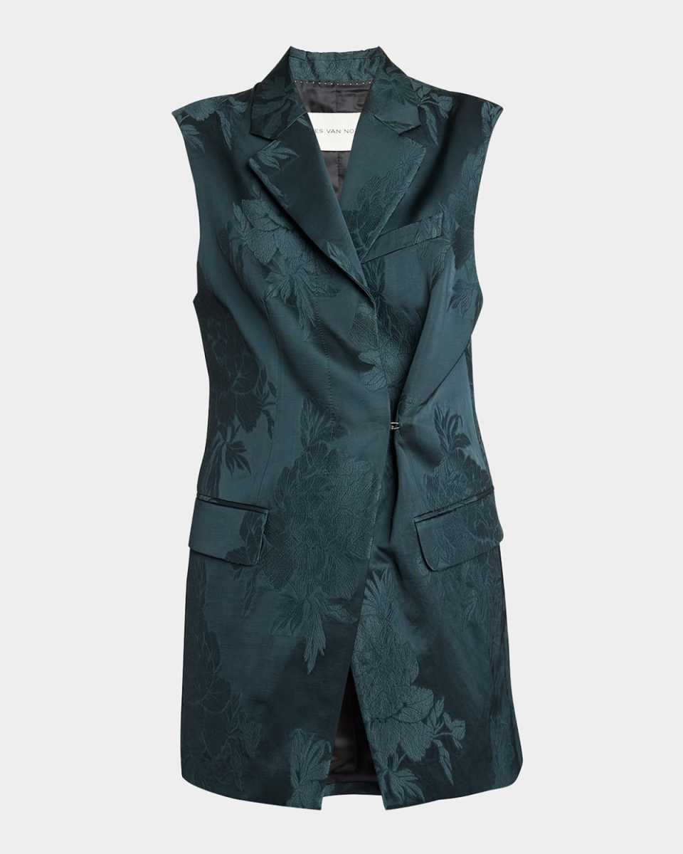 Bimbi Metallic Floral Jacquard Tailored Vest